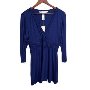 Max Studio Purple Blue Tunic Top Size XL